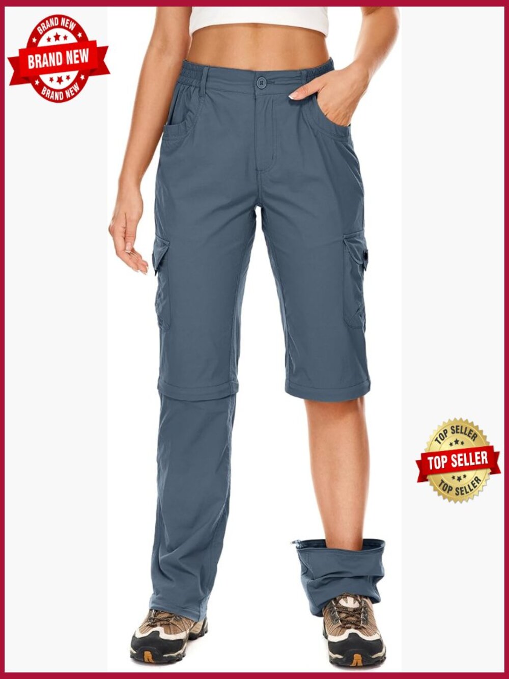 Women's Convertible Hiking Pants Quick Dry Zip Off Lightweight Safari Trousers